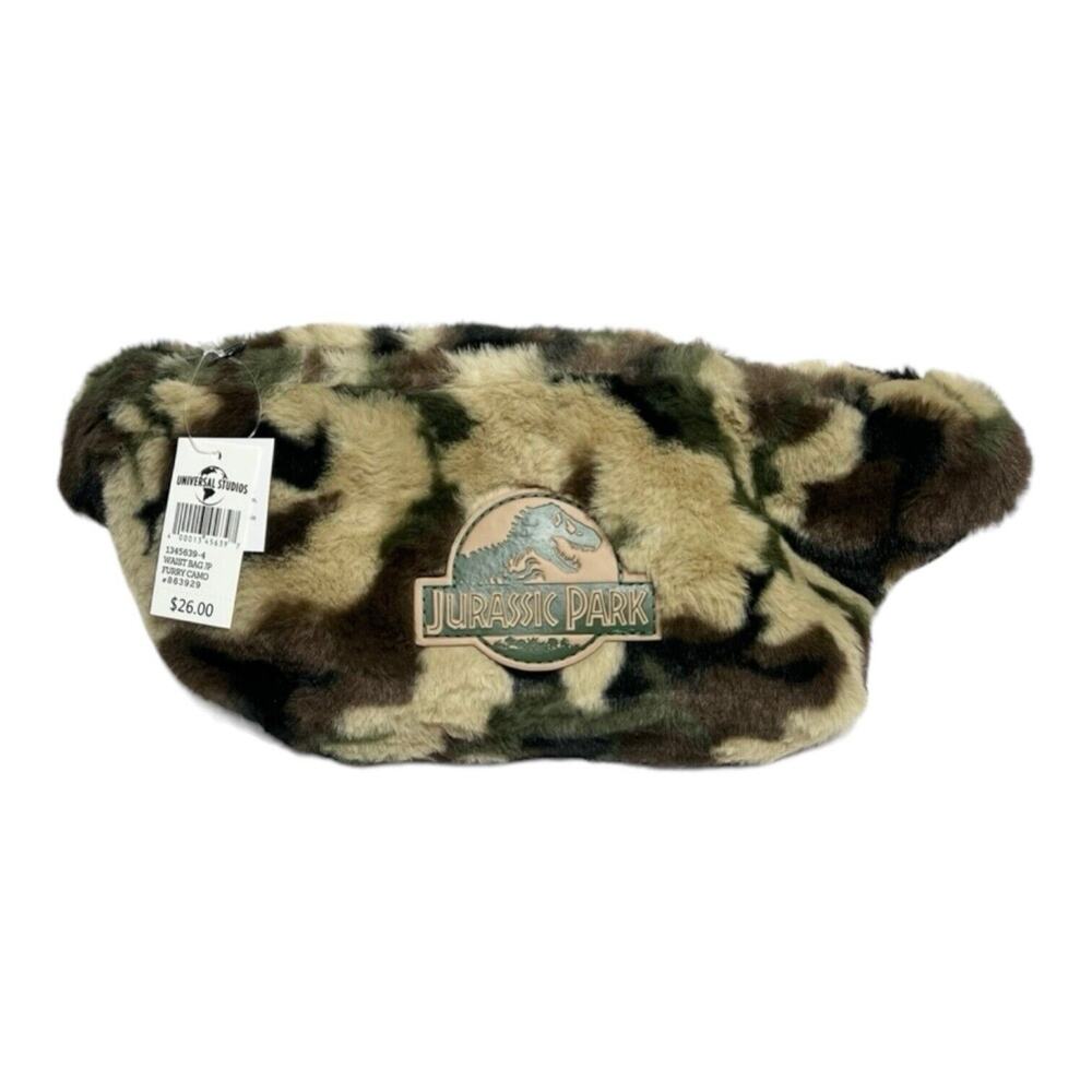 NWT Universal Studios Jurassic Park Waistbag Fanny Pack Bag Pouch Furry Camo
